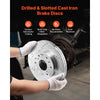 VEVOR Front Brake Kit Compatible with 2008-2016 Cadillac Escalade/Escalade ESV, 2017-2020 Cadillac Escalade/Escalade ESV (Models without Brembo Brake Package), Drilled & Slotted Brake Rotors Kit