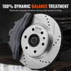VEVOR Front Brake Kit Compatible with 2007-2017 Chevy Traverse, Buick Enclave, GMC Acadia, Saturn Outlook, Drilled and Slotted Brake Rotors Ceramic Brake Pads Replacement Kit, 12.8" Front Rotors
