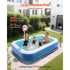 VEVOR Inflatable Pool, 118 x 67 x 20 inch Large Inflatable Swimming Pool, Family Large Swimming Pools with Repair Patches, Blow Up Pools for Kids, Adults, Family, Indoor Outdoor, Summer Water Party