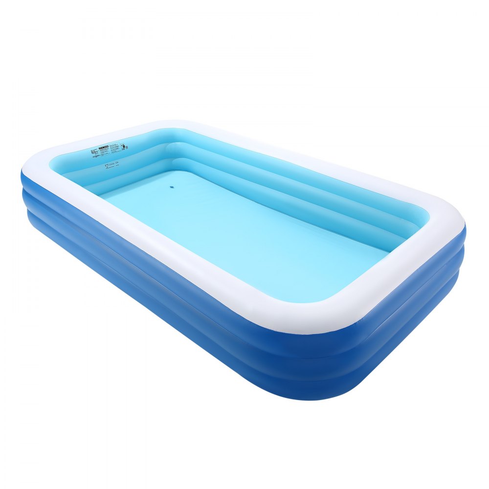 VEVOR Inflatable Pool, 118 x 67 x 20 inch Large Inflatable Swimming Pool, Family Large Swimming Pools with Repair Patches, Blow Up Pools for Kids, Adults, Family, Indoor Outdoor, Summer Water Party