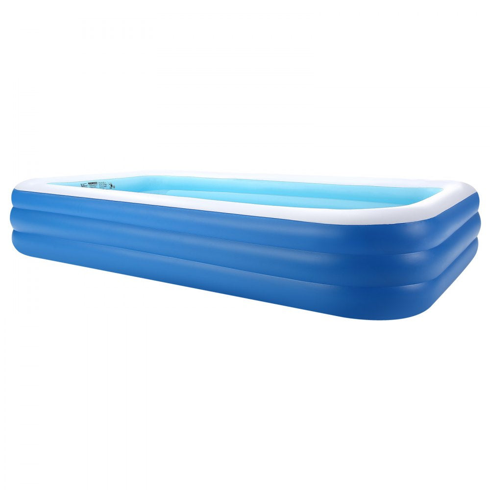 VEVOR Inflatable Pool, 118 x 67 x 20 inch Large Inflatable Swimming Pool, Family Large Swimming Pools with Repair Patches, Blow Up Pools for Kids, Adults, Family, Indoor Outdoor, Summer Water Party