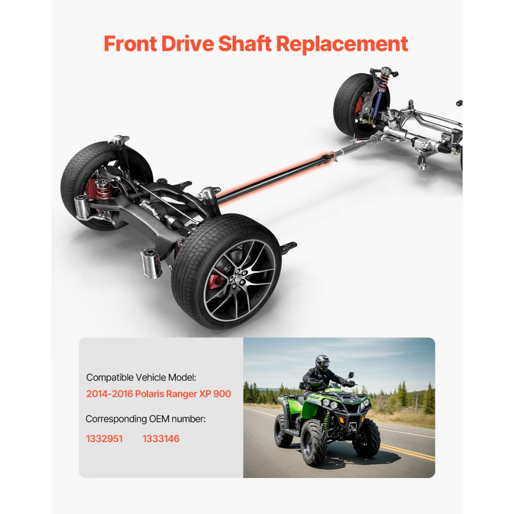 VEVOR Front Drive Shaft, 64.0" Prop Shaft Driveshaft Assembly Compatible with 2014-2016 Polaris Ranger XP 900, Replace #1332951 1333146