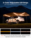 VEVOR 270 Degree Awning with Bulit-in LED Lights, 117 sq.ft Driver Side Vehicle Awning, Waterproof UV50+ Car Side Awnings, All-Weather Free-Standing Overland Awnings Car Shelter for SUV Truck Camping