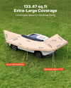 VEVOR 270 Degree Awning with Bulit-in LED Lights, 133 sq.ft Driver Side Vehicle Awning, Waterproof UV50+ Car Side Awnings, All-Weather Free-Standing Overland Awnings Car Shelter for SUV Truck Camping