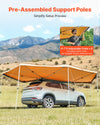 VEVOR 270 Degree Awning, 133 sq.ft Driver Side Vehicle Awning, Waterproof UV50+ Car Side Awnings with Carry Bag, All-Weather Free-Standing Overland Awnings Car Shelter for SUV Van Truck Camping