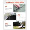 VEVOR Vehicle Awning, Large 10' x 7' Shade Coverage Car Side Awning, PU2000mm UV50+ Car Awning with Extended Side Canopies and Portable Storage Bag, Suitable for Truck, SUV, Van, Campers