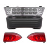 VEVOR Golf Cart Light Kit, 12V, Street Legal LED Headlight and Taillight Kit with Wiring Harness, Turn Signals, Hazard Light, Switch Horn, Brake Pad, ABS Housing, for Club Car Precedent 2004-2008