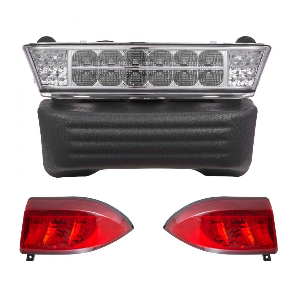 VEVOR Golf Cart Light Kit, 12V, Street Legal LED Headlight and Taillight Kit with Wiring Harness, Turn Signals, Hazard Light, Switch Horn, Brake Pad, ABS Housing, for Club Car Precedent 2004-2008