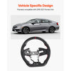VEVOR Steering Wheel for 2016-2021 Honda Civic, Carbon Fiber Steering Wheel D-Shaped Flat-Bottom, Leather Grip with Non-Slip Texture & Precise Stitching, Accessories Replacement for Honda Civic, Black