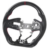 VEVOR Steering Wheel for 2016-2021 Honda Civic, Carbon Fiber Steering Wheel D-Shaped Flat-Bottom, Leather Grip with Non-Slip Texture & Precise Stitching, Accessories Replacement for Honda Civic, Black