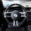 VEVOR Steering Wheel for 2010-2014 Ford Mustang, Carbon Fiber Steering Wheel D-Shaped Flat-Bottom, Leather Grip with Non-Slip Texture & Precise Stitching, Accessories Replacement for Mustang, Black