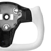 VEVOR Steering Wheel for 2016-2023 Tesla Model 3, Carbon Fiber Steering Wheel D-Shaped Flat-Bottom with Heating Function, Leather Grip with Non-Slip Texture, Accessories Replacement for Model 3, White