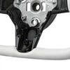 VEVOR Steering Wheel for 2016-2023 Tesla Model 3, Carbon Fiber Steering Wheel D-Shaped Flat-Bottom with Heating Function, Leather Grip with Non-Slip Texture, Accessories Replacement for Model 3, White