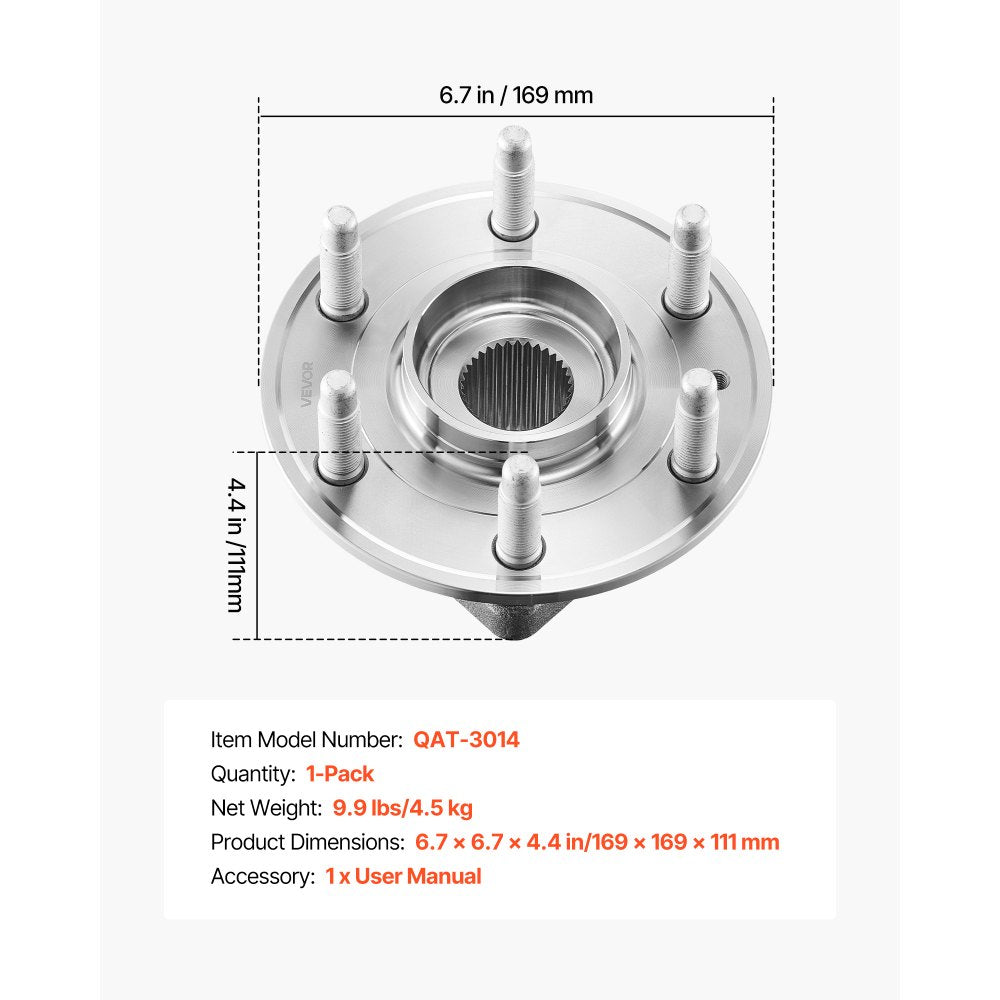 VEVOR Front/Rear Wheel Bearing & Hub Assembly Fit for 2016-2017 Chevy Traverse LS Sport Utility Buick Enclave Convenience Leather Premium GMC Acadia 4-Door OEM 513277, Wheel Bearing Hub Assembly Set