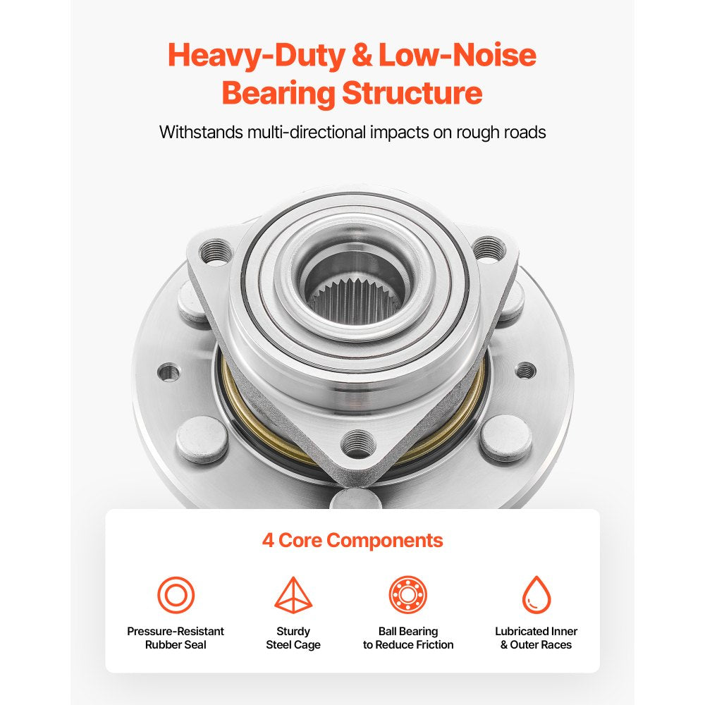 VEVOR 2PCS Front Wheel Bearing & Hub Assembly Fit for 2020 Cadillac Escalade Base Platinum Premium Luxury Sport Utility Chevy Suburban LS LT OEM 515160, Wheel Bearing Hub Assembly Set with ABS Sensor