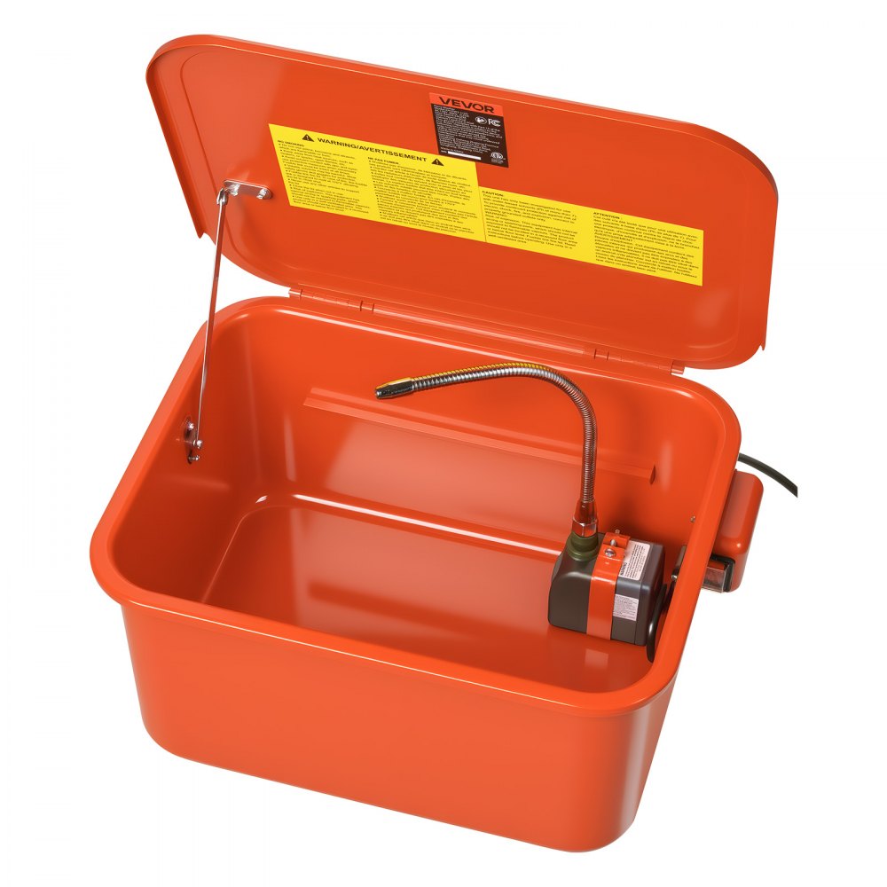 VEVOR Parts Washer 5-Gallon, 3.5 Gallon Solvent Capacity, 0.4 Gallon per Minute Max Pump Output, Portable Steel Automotive Parts Cleaner with Electric Pump for Wheel Bearings, Gears, and Carburetors