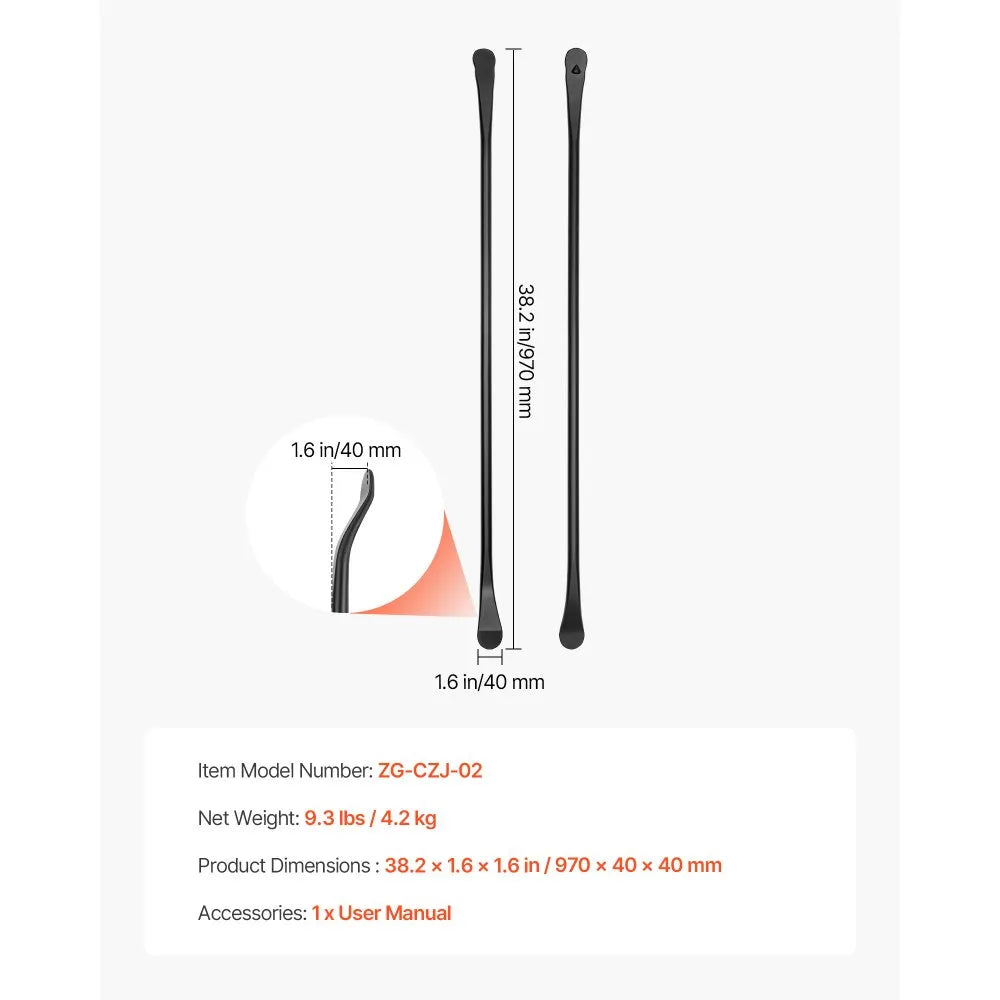 VEVOR Tire Bars, 2 PCS 38.2 Inch Tire Mount and Demount Iron, Heavy Duty Alloy Steel Mounting Tools, Professional Changing Removal Tools for Truck, Semi Truck, Off-Road Vehicle, Light-Duty Van, Black