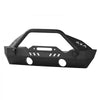 VEVOR Front Bumper Compatible with 2018-2024 Jeep Wrangler JL JLU & Gladiator JT, Heavy-Duty Steel Front Bumper with Winch Plate, D-Ring Mounts & Fog Light Housing