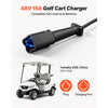VEVOR Golf Cart Battery Charger 48V 15A Yamaha G29 Drive 3-Pin Leaf Plug, Only for Lead Acid Battery, Aluminum Alloy Shell, Trickle Charging, LED Indicator Light, with Cooling Fan, IP67 Waterproof