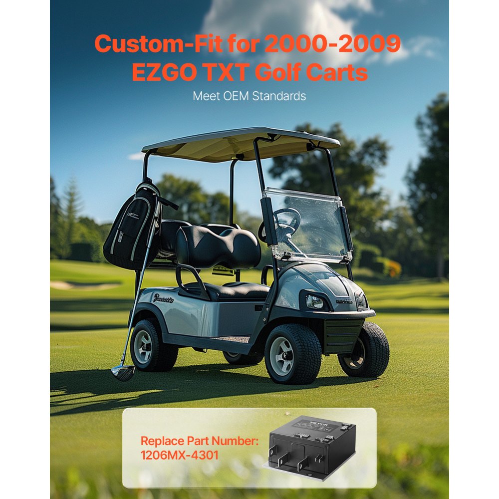 VEVOR Golf Cart Speed Controller, 36V 350A, DC Motor Controller Replacement for 2000-2009 EZGO TXT Golf Carts, IP65 Rated Protection, Aluminum Alloy & ABS Housing, Compatible with 1206MX-4301 Models