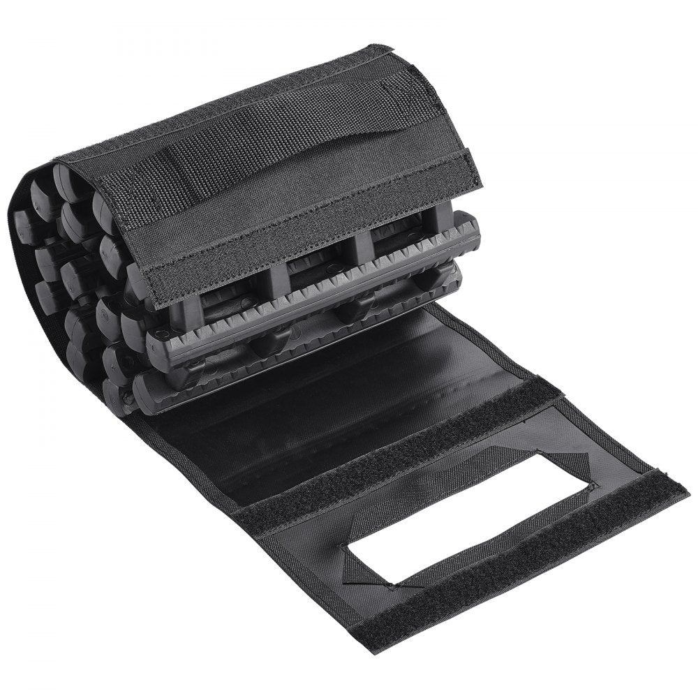 VEVOR 7 TON Traction Boards with TPR Material, Recovery Boards for Off-road Vehicles/Cars/Pickups/SUVs/RVs, Pair Tire Traction Mats on Snow, Sand, Mud and Loose Terrain, Storage Bags, Short, Black