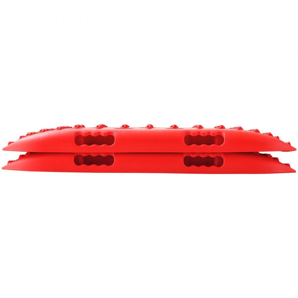 VEVOR 10 TON Traction Boards with PP Material, Recovery Boards for Off-road Vehicles/Cars/Pickups/SUVs/RVs, Pair Tire Traction Mats on Snow, Sand, Mud and Loose Terrain, Storage Bag, Short, Red