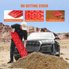 VEVOR 10 TON Traction Boards with PP Material, Recovery Boards for Off-road Vehicles/Cars/Pickups/SUVs/RVs, Pair Tire Traction Mats on Snow, Sand, Mud and Loose Terrain, Storage Bag, Long, Red