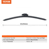 VEVOR 21" Rubber Wiper Blades, 53 cm Universal Replacement Wind Shield Wiper, Low Noise & Better Fit, with 4 Different Clips for most Car, Easy Installation