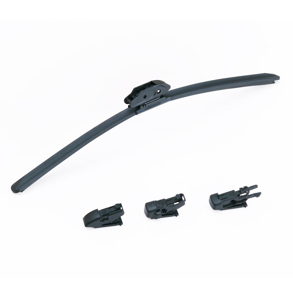 VEVOR 26" Rubber Wiper Blades, 66 cm Universal Replacement Wind Shield Wiper, Low Noise & Better Fit, with 4 Different Clips for most Car, Easy Installation