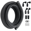 VEVOR 10AN Fuel Line Kit, 10 FT Fuel Hose Kit, 0.55" Nylon Stainless Steel Braided Fuel Line Oil/Gas/Diesel Hose End Fitting Kit, with 7 PCS Swivel Fitting Adapter Kit, Black