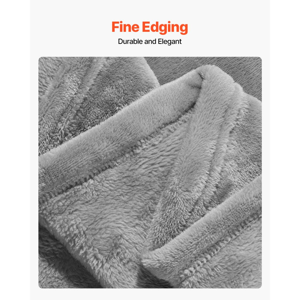 VEVOR King Size Blanket, 108 x 90 inches, Lightweight and Fuzzy Throw Blanket for Bed, Cozy Grey King Blanket for All Season, Warm Plush Machine Washable Bedding, Grey
