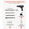 VEVOR Air Hammer, 2500-2700BPM Pneumatic Hammer with 2.76-inch Stroke & 4PCS 6.7" Long Barrel Chisels, Pistol-Grip Compact Air Chisel Pneumatic Shovel Tool for Cutting Scraping Demolishing
