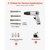 VEVOR Air Hammer, 3500BPM Pneumatic Hammer with 2.76 inch Stroke & 4PCS Chisels Round Shank, Pistol-Grip Compact Air Chisel Pneumatic Shovel Tool for Cutting Punching Scraping