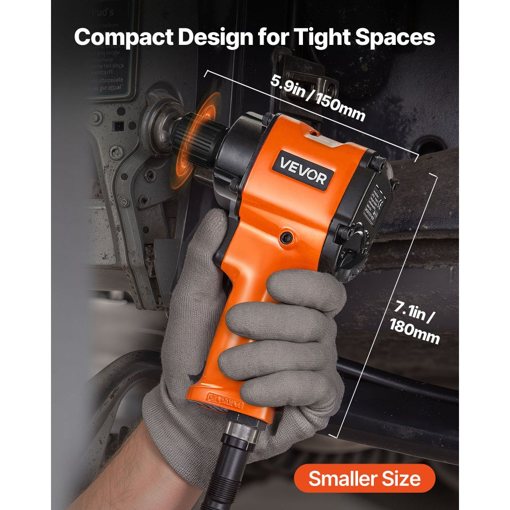 VEVOR 1/2-Inch Air Impact Wrench, Up to 738 ft-lbs Nut-busting Torque, Stubby Size & Lightweight Pneumatic Impact Gun for Auto Repairs and Maintenance