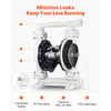 VEVOR Air Operated Double Diaphragm Pump, 25 GPM, 1 inch Inlet & Outlet Pneumatic Waste Oil Transfer Pump, Max 100 PSI, Polypropylene Body, Air-Operated for Diesel, Grease, Kerosene, Gasoline & Oil