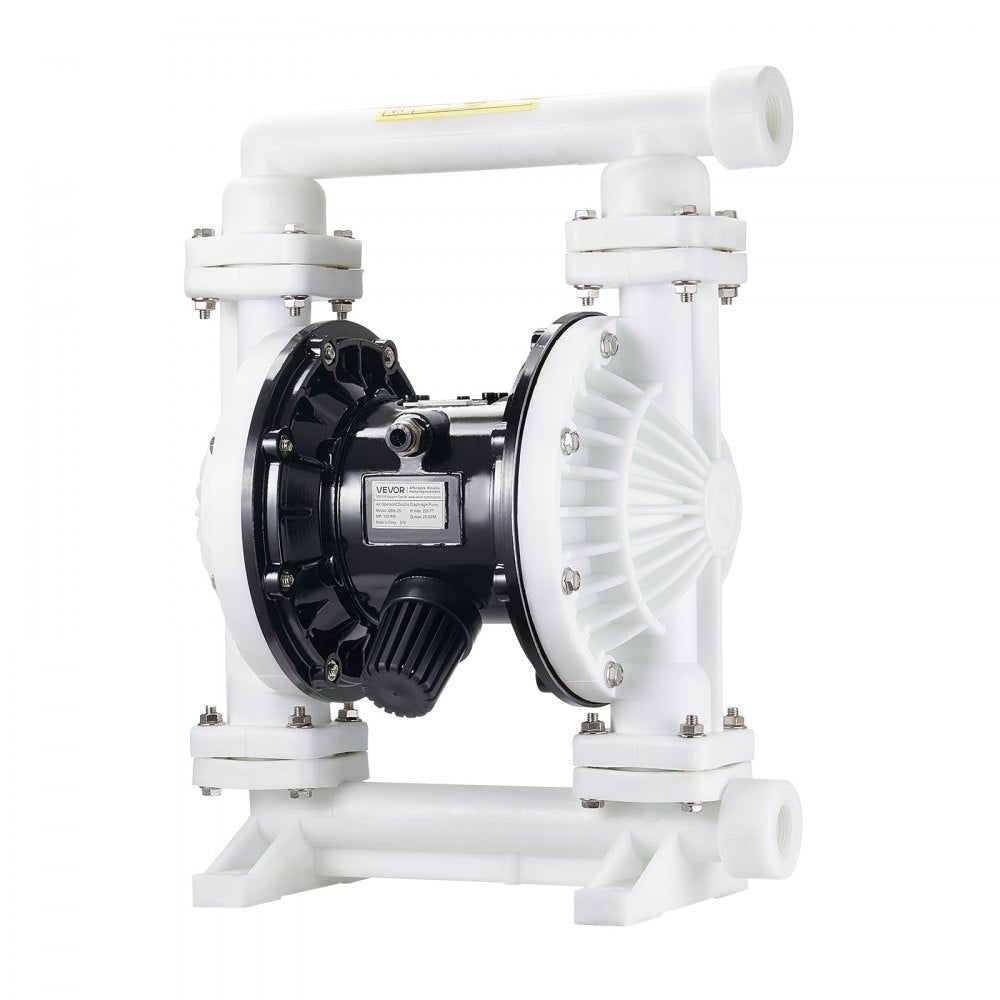 VEVOR Air Operated Double Diaphragm Pump, 25 GPM, 1 inch Inlet & Outlet Pneumatic Waste Oil Transfer Pump, Max 100 PSI, Polypropylene Body, Air-Operated for Diesel, Grease, Kerosene, Gasoline & Oil