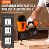 VEVOR Coil Siding Nailer CN65, 1-1/4" to 2-1/2" 15 Degree Pneumatic Siding Nail Gun with Tool-Less Depth Adjustment, 70-120PSI Air Coil Nailer for Siding, Pallet Sheathing, Wooding, Fencing, Decking