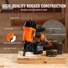 VEVOR Coil Siding Nailer CN65, 1-1/4" to 2-1/2" 15 Degree Pneumatic Siding Nail Gun with Tool-Less Depth Adjustment, 70-120PSI Air Coil Nailer for Siding, Pallet Sheathing, Wooding, Fencing, Decking