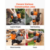 VEVOR Air Roofing Nailer CN45C, 3/4" to 1-3/4" 15 Degree Roofing Nail Gun with Two Firing Modes & Tool-Free Depth Adjustment, 70-110 PSI Pneumatic Coil Nailer for Asphalt Shingles, Roof Sheathing