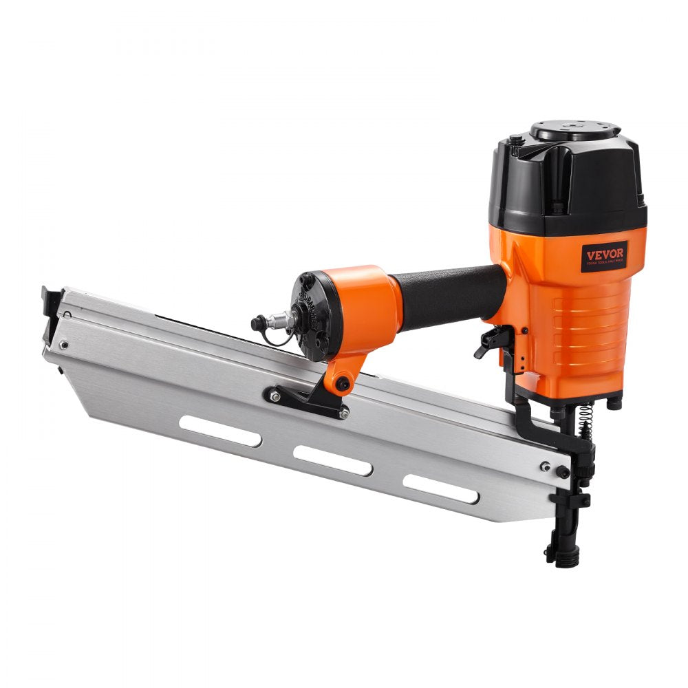 VEVOR Framing Nailer, 80-120PSI Air Nail Gun, 2" to 3-1/2" 21 Degree Full Round Head Pneumatic Framing Nailer with Tool-Less Depth Adjustment & Dual Trigger Modes, Ideal for Framing Decking Flooring