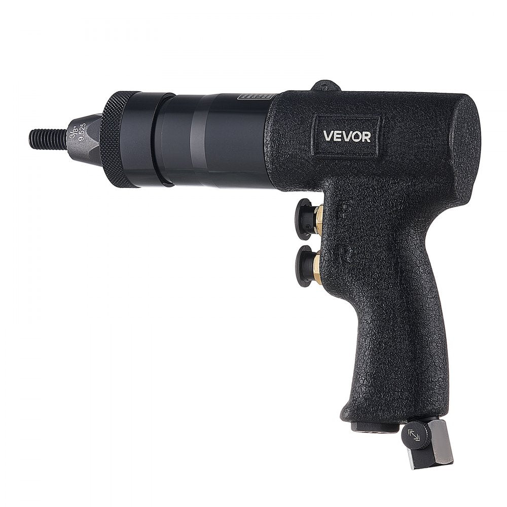 VEVOR Pneumatic Rivet Nut Gun Kit with 1/4" 5/16" 10/24" 3/8" Gun Heads, 20PCS Mandrels, 2500LBS Force, Forward & Reverse Switch, Air Rivet Nut Tool for Auto, Construction, Industrial Manufacturing