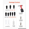 VEVOR Pneumatic Rivet Nut Gun Kit with 8PCS SAE & Metric Gun Heads, M4 M5 M6 M8 M10 1/4" 5/16" 3/8", 2680LBS Force, Air Rivet Nut Tool for Automotive, Construction, Industrial Manufacturing
