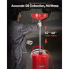 VEVOR 25 Gallon Waste Oil Drain Tank, Air Operated Portable Oil Drainer with Adjustable Funnel Height, Industrial Fluid Drain Tank with Wheels, Fluid Fuel Transfer Drainage for Auto Repair Shops, Red