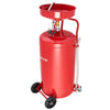 VEVOR 25 Gallon Waste Oil Drain Tank, Air Operated Portable Oil Drainer with Adjustable Funnel Height, Industrial Fluid Drain Tank with Wheels, Fluid Fuel Transfer Drainage for Auto Repair Shops, Red