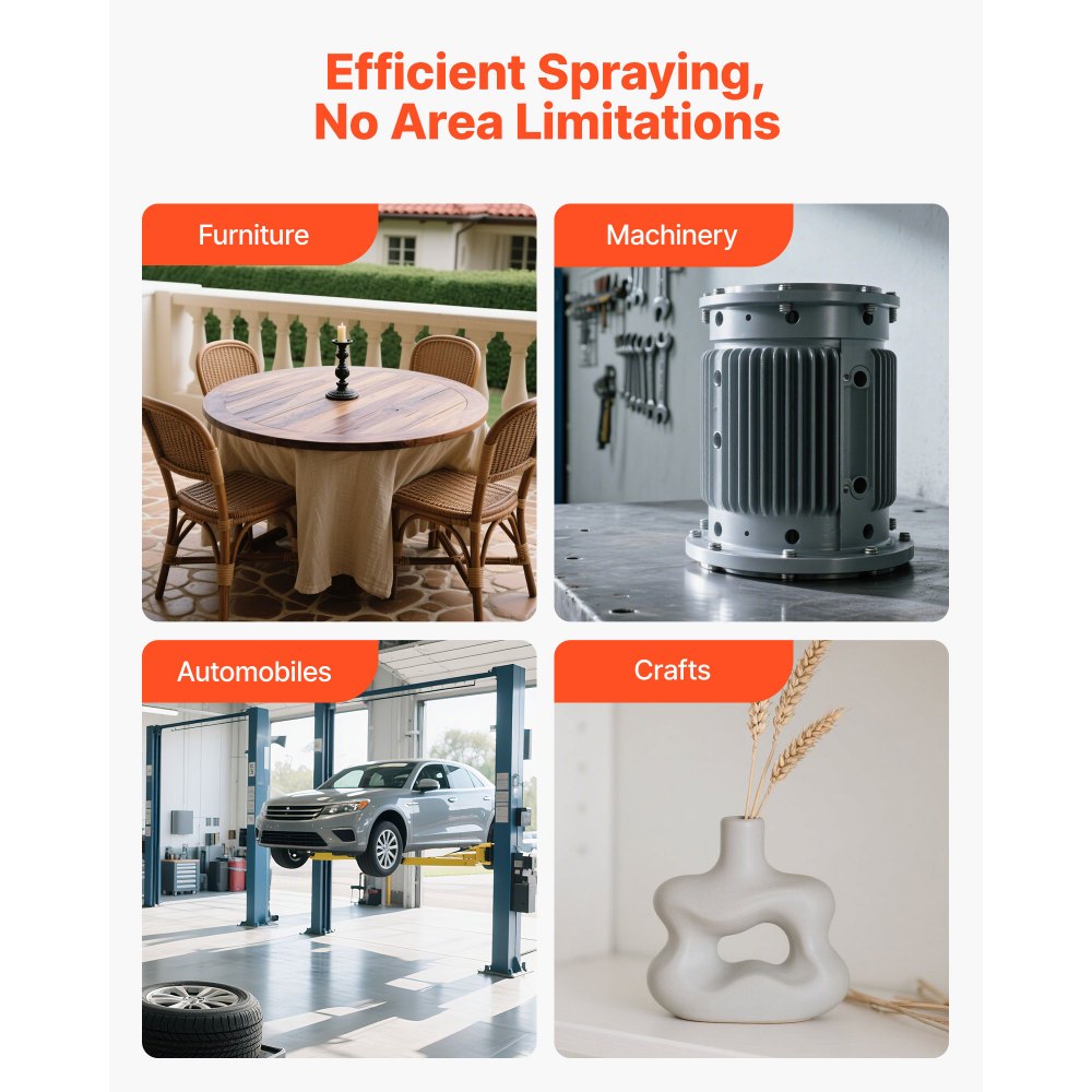 VEVOR HVLP Air Spray Gun, Gravity Feed Paint Sprayer Gun with 3 Nozzles (1.3/1.4/1.7mm), 600ml Capacity Auto Paint Sprayer with Air Regulator for Automotive Primers, Clear Coats & Topcoats
