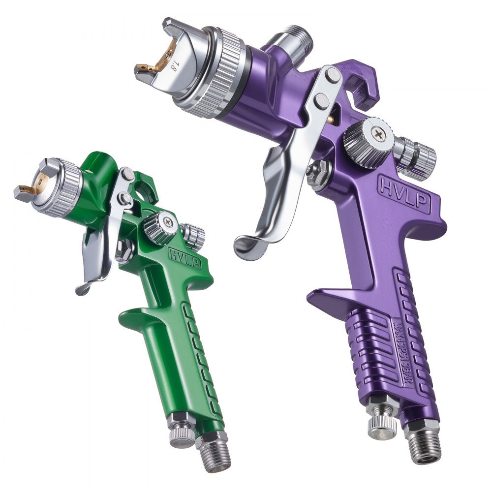 VEVOR 3-Piece Air Spray Gun Kit, Professional Auto Paint Spray Gun Set with 3 Nozzles (1/1.4/1.8mm), 3 Cups & Air Regulator, Gravity Feed Automotive Paint Sprayer for Primer, Topcoat & Touch-Up