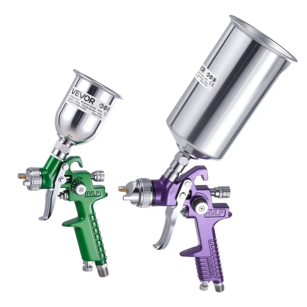 VEVOR 3-Piece Air Spray Gun Kit, Professional Auto Paint Spray Gun Set with 3 Nozzles (1/1.4/1.8mm), 3 Cups & Air Regulator, Gravity Feed Automotive Paint Sprayer for Primer, Topcoat & Touch-Up