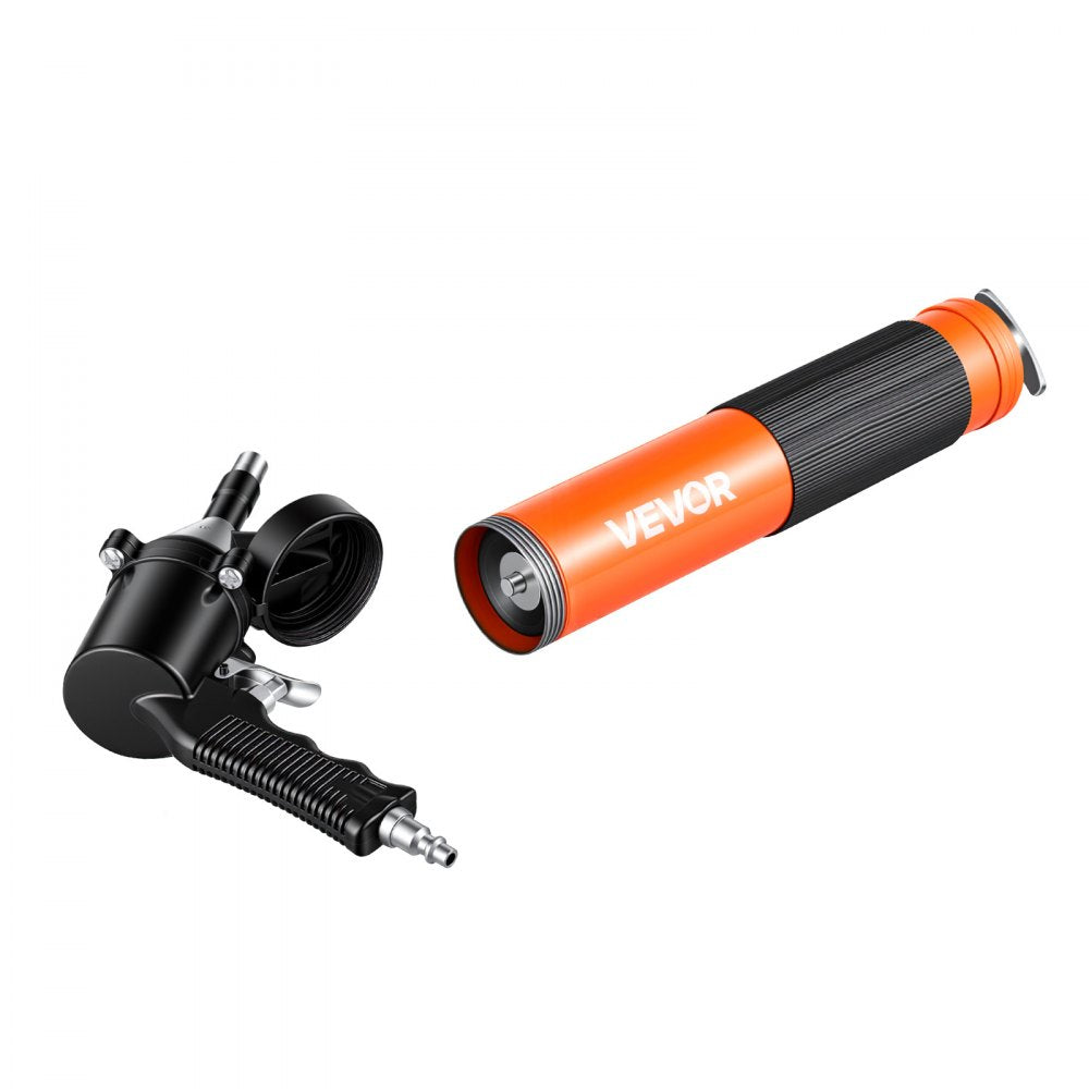 VEVOR Grease Gun, Continuous Cycle Heavy Duty 6000 PSI High Pressure, Pistol Grip Grease Gun Kit with 14 oz Capacity, Includes 18-Inch Flex Hose, 1 Extension Rigid Pipe, 2 Flat Nozzles for Automotive