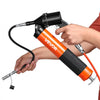 VEVOR Grease Gun, Continuous Cycle Heavy Duty 6000 PSI High Pressure, Pistol Grip Grease Gun Kit with 14 oz Capacity, Includes 18-Inch Flex Hose, 1 Extension Rigid Pipe, 2 Flat Nozzles for Automotive