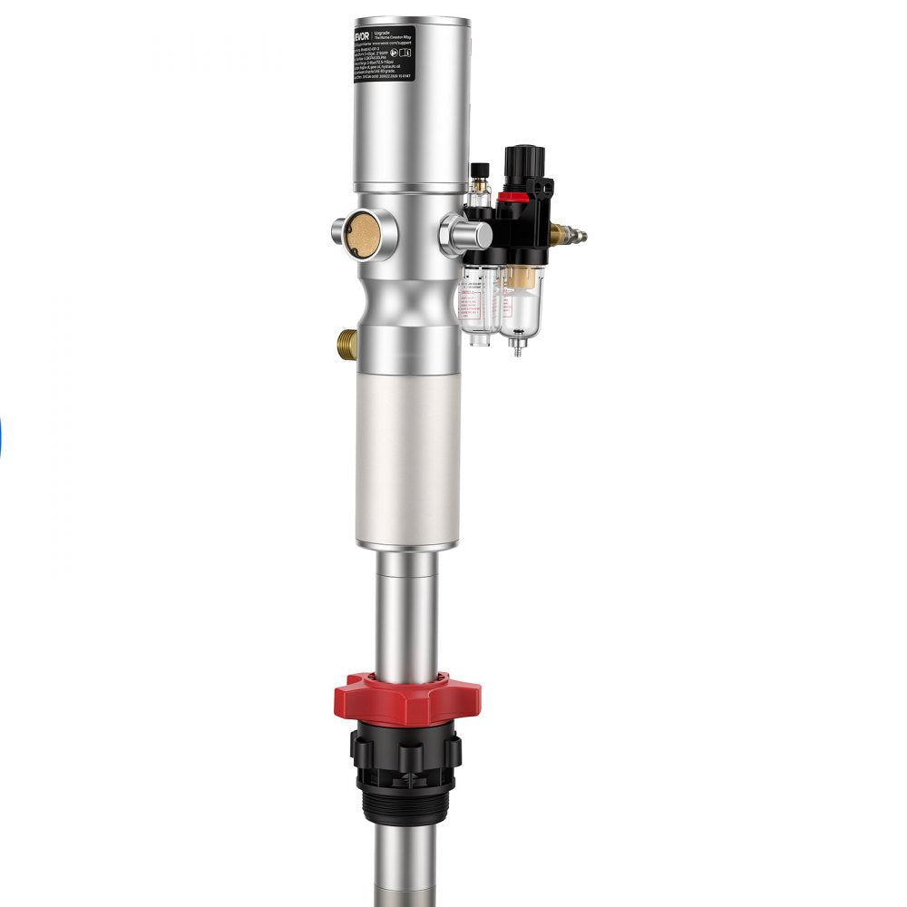 VEVOR Air-Operated Oil Transfer Pump 3:1 4.8 GPM / 18 LPM Flow Drum Pump, Fits 55 Gallon Barrels & Open Containers, Heavy Duty Aluminum Pump, Pneumatic for SAE 130 Oils / Fluids (NOT for Gasoline)